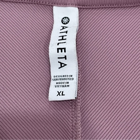 Athleta Bayview Ribbed Flora Mauve Faux Wrap Cap Short Sleeve Stretch SzXL - Picture 7 of 16